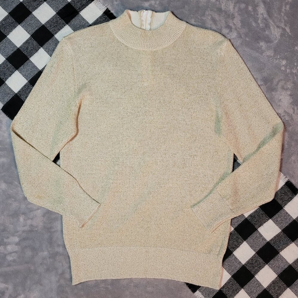 XS | Rochelle | Metallic Ribbed Knit Sweater